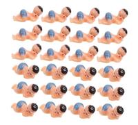 Amosfun 50pcs Mini Plastic Figurines Small Adorable Little Dolls for Shower Decorations and Birthday Party Supplies Sturdy Reusable Miniature Boy Girl for Event Decor