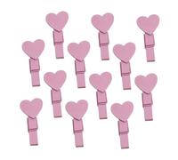 Amosfun 50pcs Mini Wooden Clothespins Heart Shape Memo Clips for Photo Hanging Craft Projects Home Decoration and Snack Bag Sealing