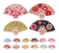 Amosfun 50pcs Painted Wooden Fan-Shaped Decorative Sewing Buttons for Clothes DIY Crafting, Delicate Craft Buttons for Hats, Shoes, and Garments Embellishment Random Color