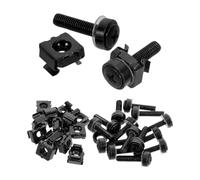 Amosfun 50pcs Rack Screws and Cage Nuts Set M5x25 Black Metal with Card Buckle Structure for Precise Alignment and Minimizing Thread Stripping, for Standard 19inch Racks in Compact Data