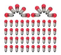 Amosfun 50pcs Red Mini Screw Base Light Bulbs for Electrical Circuit Experiments with High Brightness, Metal and Glass Material, for Physical Science Classes and Classroom Circuits