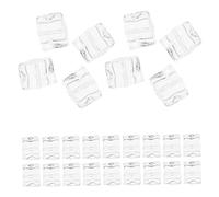 Amosfun 50pcs Reusable Fake Ice Cubes Transparent Plastic Blocks for Drinks Photography Props Wedding Party Vase Fillers Craft Decorations