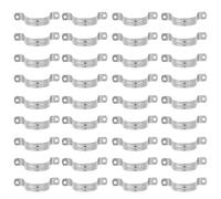 Amosfun 50pcs Stainless Steel U-Shaped Pipe Clamps 50mm Hydraulic Tube Support Brackets with Saddle Clamp for PVC Pipe Mounting and Water Line Installation