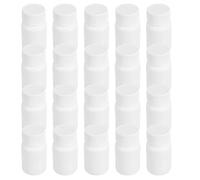 Amosfun 50pcs White Pill Dispenser Bottles 20ml 0.7oz Plastic Medication Containers with Screw Caps and Built-in Silicone Gasket, Lightproof Refillable Cylindrical Bottles for Daily Use
