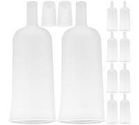 Amosfun 50pcs White Plastic Dropper Bottles with Tpe Caps 10ml Ampoule Bottles for Essential Oils and Lab Chemicals Prevent Overdripping and Liquid Spillage for Lab and Cosmetic Use