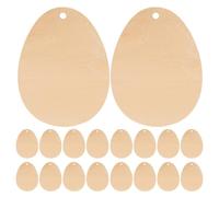 Amosfun 50pcs Wooden Easter Egg Decorations with Blank Smooth Surface for DIY Crafts, Egg Shape Wood Pieces for Easter Craft Supply and Office Decor