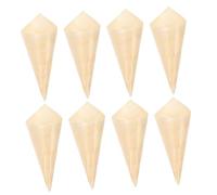 Amosfun 50pcs Wooden Veneer Ice Cream Cones Degradable Candy Cups Party Snack Cups