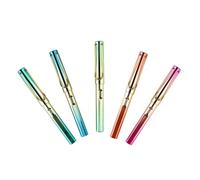 Amosfun 5pcs 0.38mm Student Fountain Pens Set without Ink, Metal Body Calligraphy Pens for School Writing Practice and Office Use