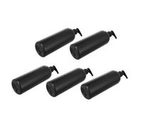 Amosfun 5pcs Black Plastic Pump Dispenser Bottles Multi-function Shampoo Lotion Soap Bottles for Bathroom Stable Flat Bottom Easy-press Pump Heads
