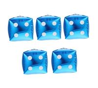 Amosfun 5pcs Blue Dice Foil Balloons Aluminum Party Decorations Theme Birthday Photo Props Surface