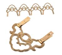 Amosfun 5pcs Brass Picture Hanging Hooks Chinese Style Antique Copper Frame Hangers Heavy Duty Wall Mounting Hardware for Artworks Plaques Mirrors Home Decor