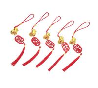 Amosfun 5pcs Chinese Horse Year Hanging Decorations Plaque Tassel Pendants for Flowerpots Bonsai Trees Spring Festival Lucky Charms Feng Shui Ornaments for Home Office Shop