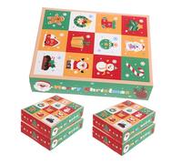 Amosfun 5pcs Christmas Advent Gift Boxes Compartments Paper Candy Dessert Packing for Xmas Party Favors Small Cake Treat Storage for Wedding Birthday Celebration