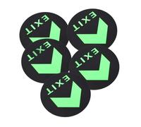 Amosfun 5pcs Dark Exit Signs Adhesive Floor Stickers for Precise Evacuation Easy Stick Installation Safety Floor Guide for Home and Business Use Design
