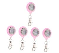 Amosfun 5pcs Digital Pocket Watch Nurse Fob Clip Watch Luminous Alarm Keychain for Boys and Girls
