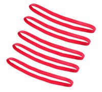 Amosfun 5pcs Elastic Sweatbands for Women and Men - Breathable Non-slip Sports Headbands for Running, Yoga, and Outdoor Workout - Red Elastic Hair Bands