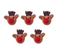 Amosfun 5pcs Elk Christmas Decoration Enamel Brooch Pins Mini Reindeer Doll Enamel Lapel Pins Kid Xmas Stocking Stuffer Funny Christmas Brooch Deer Brooch Wool Felt Party Supplies Clothing