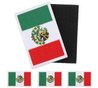 Amosfun 5pcs Embroidered Iron-on Mexican National Flag Patches for Clothes Repair, Backpack Decoration, and Hat Appliqué - Sewable Fabric Badge Set