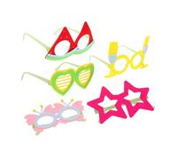 Amosfun 5pcs Glow Dark Sunglasses Birthday Party Photo Booth Props Fun Eyewear for Nighttime Celebrations Interactive Party Favors with Creative Shapes for Boys