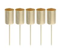 Amosfun 5pcs Golden Candle Holder with Spike, Iron Taper Candlestick for Christmas Tree Decoration, Holiday Party Supplies for Christmas, Valentine's Day, Wedding