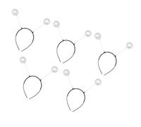 Amosfun 5pcs Head Boppers Foam Ball Martian Antenna Headbands Christmas Hairband for Funny Xmas Party Favors Costume Accessory White