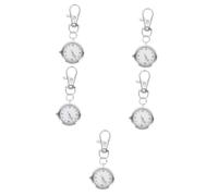 Amosfun 5pcs Nursing Student Watch Luminous Pointer Pocket Watch Hanging for School Accessories Keychain for Teenagers