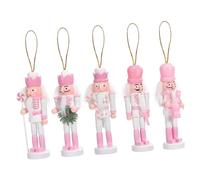 Amosfun 5pcs Nutcracker Hanging Ornaments Christmas Decorations Lightweight Xmas Pendants for Tree Wall Door Fireplace Holiday Decor