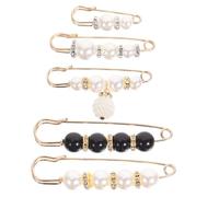 Amosfun 5pcs Pearl Brooch Safety Pins for Women, Composite Material Delicate and Simple Shape, Wearable and Good Texture, to Decorate Your Shawl Or Clothing
