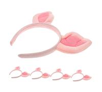 Amosfun 5pcs Pig Ear Headband Soft Animal Cosplay Props Birthday Headdress for Halloween Christmas Theme Party Adult Costume Accessory