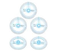 Amosfun 5pcs Plastic Protractor with Swing Arm for Drafting and School Use, Lightweight Complete Round Angle Protractor with Marked Scale, for Students and Professionals in Mathematical