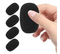 Amosfun 5pcs Protective Microphone Caps Sponge Mic Protectors Breathable Sponge Material Black Prevents Moisture Replacement for Lost Cushions for Conference Room and Stage Performance