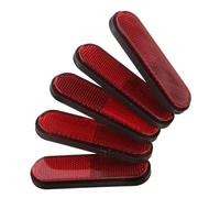 Amosfun 5pcs Red Plastic Bike Reflectors High Visibility Warning Signs Lightweight Reflective Safety for Bicycle Motorcycle Rear Use