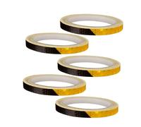 Amosfun 5pcs Reflective Bike Wheel Stickers High Brightness Safety Tape for Cycling and Motorcycle Rims Black Orange