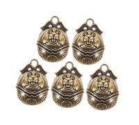 Amosfun 5Pcs Retro Brass Hanging Bells for Dog Collars Decorative Pet Ornaments Lightweight and Safe Craft Bells Unique DIY Accessories for Dogs and Cats Stylish Pendant with Crisp