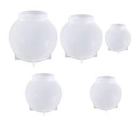 Amosfun 5pcs Sphere Ball Silicone Molds Soap Candle DIY Mold with Unique and Creative Design White Color Compatible with Most Casting Material for DIY Art Works