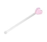 Amosfun 5pcs Transparent Glass Cocktail Stirring Rods Heart Shaped Wine Stirrer Sticks for Mixing Iced Tea Lemonade and Coffee Lightweight Bar Accessories for Parties and Gifts