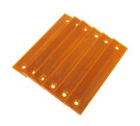 Amosfun 6 Pack Orange Reflective Road Markers Safety Reflectors Rectangular Post Panels for Night Visibility Hazard Warning Driveway Parking Farm Use