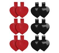 Amosfun 6 Pairs Adhesive High Heels Pads for Women Invisible Detachable Heel Cushions with Glossy Black and Matte Red Anti-Slip Shoe Inserts for Preventing and Blisters