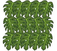 Amosfun 60pcs Mini Turtle Shell Monstera Leaf Cupcake Toppers Tropical Palm Leaf Cake Decorations for Jungle Luau Birthday Party Supplies