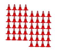 Amosfun 60Pcs Traffic Road Cones and Signs for DIY Miniature Scenes Educational Pretend Play for Sand Table Layout and Architectural Models