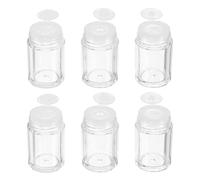 Amosfun 6pcs 10ml Mini Cosmetic Powder Bottles Set with Sifter and Flip Cap, Open-hole Loose Powder Containers for Travel, Refillable Female Beauty Tool with 12-hole, 3-hole,