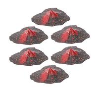 Amosfun 6Pcs 3.5Cm Plastic Volcano Models Set, Artificial Volcanic Ornaments for Educational Display and Landscape Decoration, Simulation Volcano for Science Learning and Desk Decor