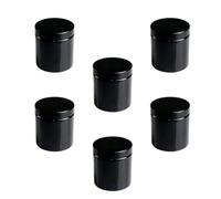 Amosfun 6pcs 500ml Black Pet Wide Mouth Ointment Jars Cream Storage Containers Cosmetic Lotion Holders Refillable Makeup Storage Bottles for Travel and Daily Use