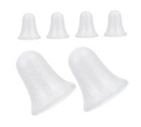 Amosfun 6pcs 8.8cm Craft Polystyrene Foam Bells for Christmas Tree DIY Blank Bell Ornaments Lightweight Hanging Decorations for Holiday and Wedding Projects