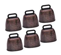 Amosfun 6pcs Anti-lost Cattle Bells for Livestock Lightweight Metal Cow Bells Crisp Sound for Pet Safety Easy Tracking for Farms Outdoor Use