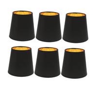 Amosfun 6Pcs Black Metal Lampshades with Small Screw Socket Industrial Vintage Desk Lamp Covers Heat Dissipation Light Shades for Table and Pendant Lighting Accessories