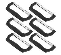 Amosfun 6pcs Black Plastic and Metal Suitcase Handles Replacement Set with Secure Attachment for Flight Case and Baggage, for Luggage Handles Repair and Maintenance