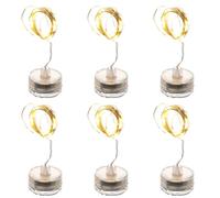 Amosfun 6pcs Candle String Lights Wire Diving Lamp Submersible String Lights for Outdoor Christmas Decorations