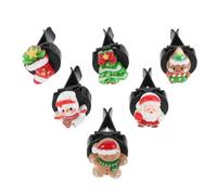 Amosfun 6pcs Car Air Freshener Clips Christmas Santa Snowman Gingerbread Tree Design Car Vent Clips for Ac Outlet Air Fresheners