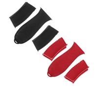 Amosfun 6pcs Cast Iron Handle Grip Rubber Handle Grip Heat Resistant Removable Cooking Pot Holder